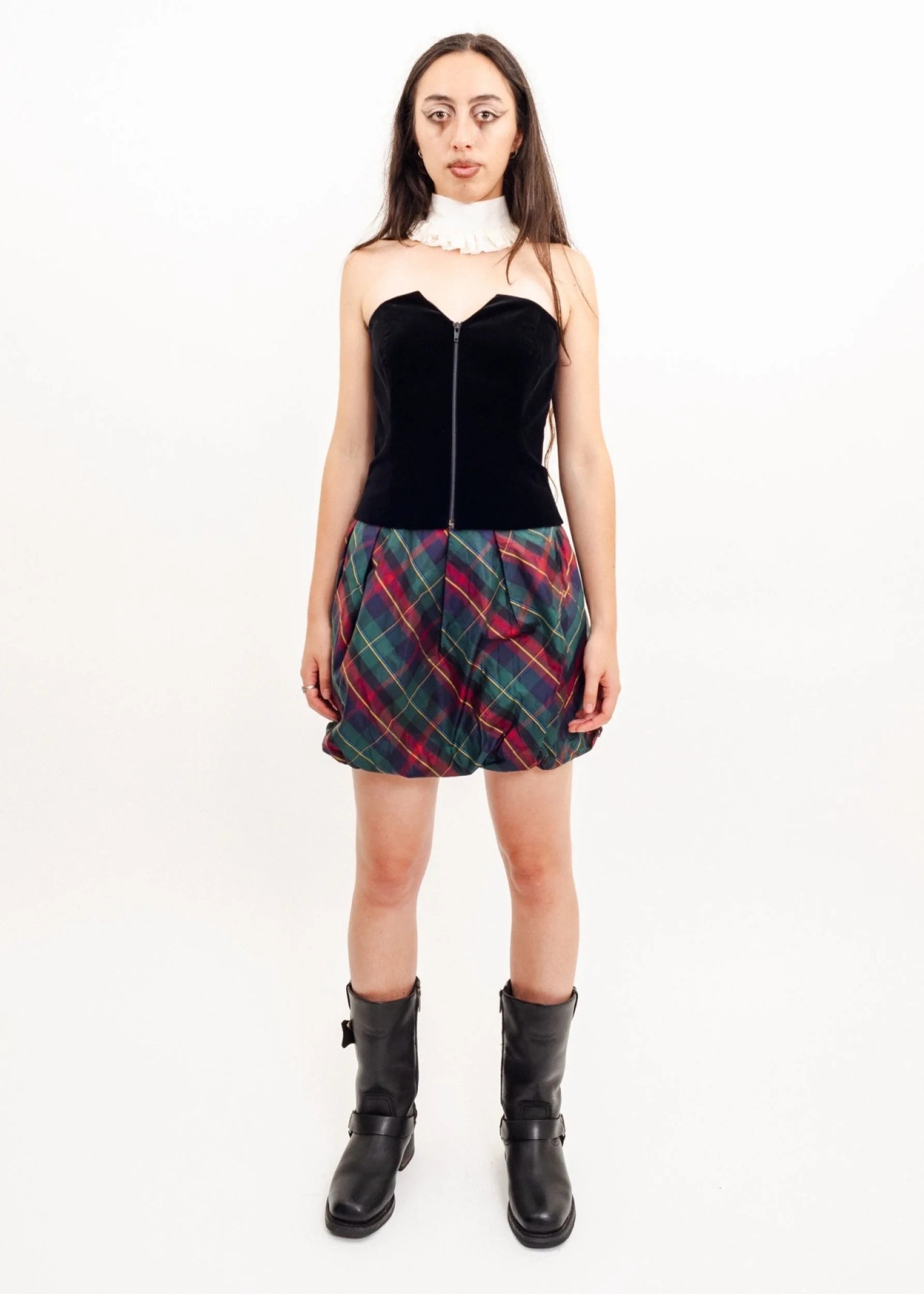 Ralph Lauren Silk Tartan Bubble Skirt