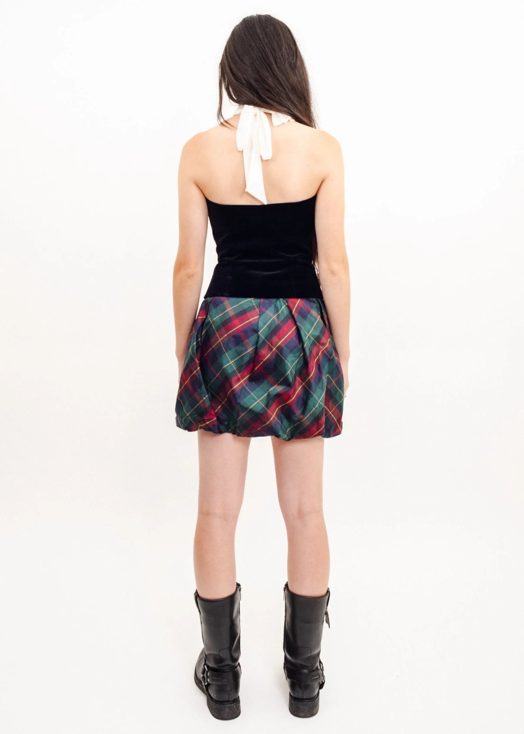 Ralph Lauren Silk Tartan Bubble Skirt