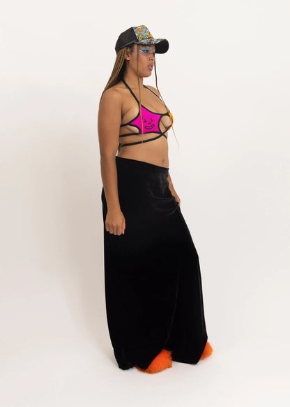 Ricochet Silk velvet bias cut maxi skirt