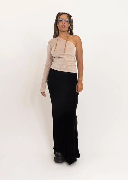 Ricochet Silk velvet bias cut maxi skirt