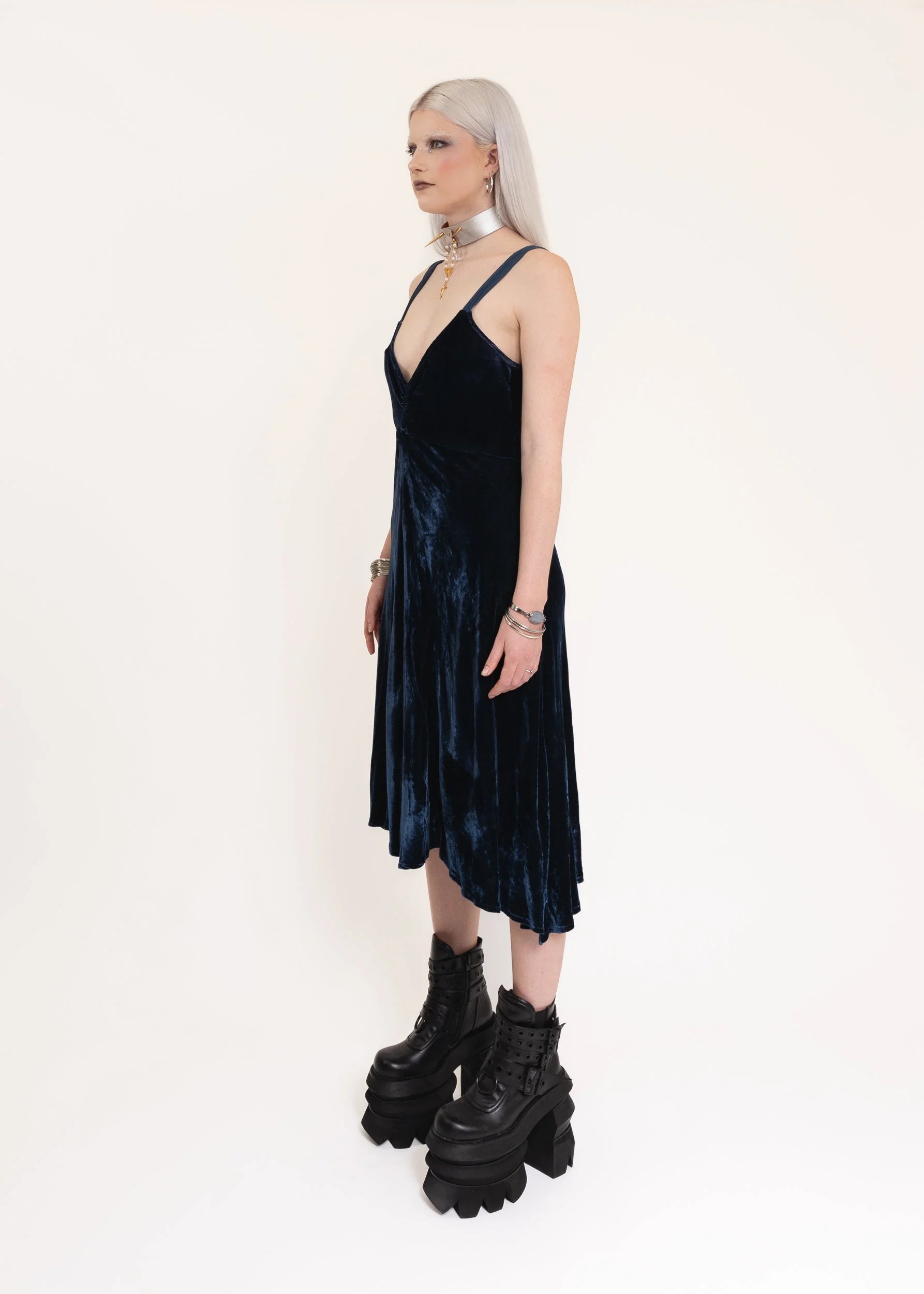 Ghost London Silk velvet slip dress