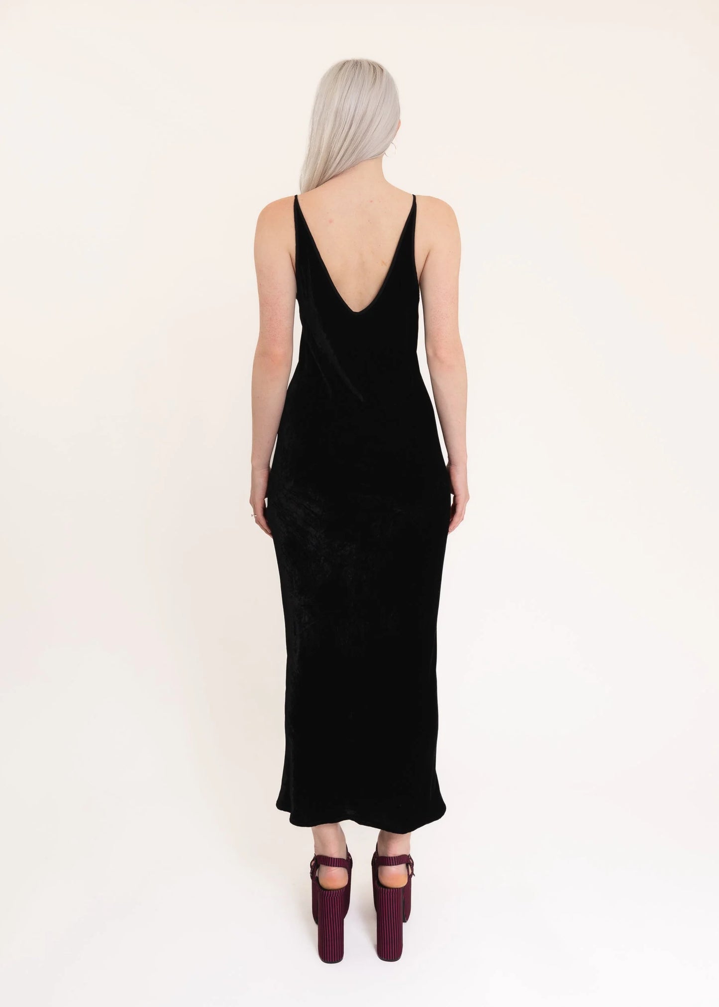 Miss Crabb Silk velvet slip dress