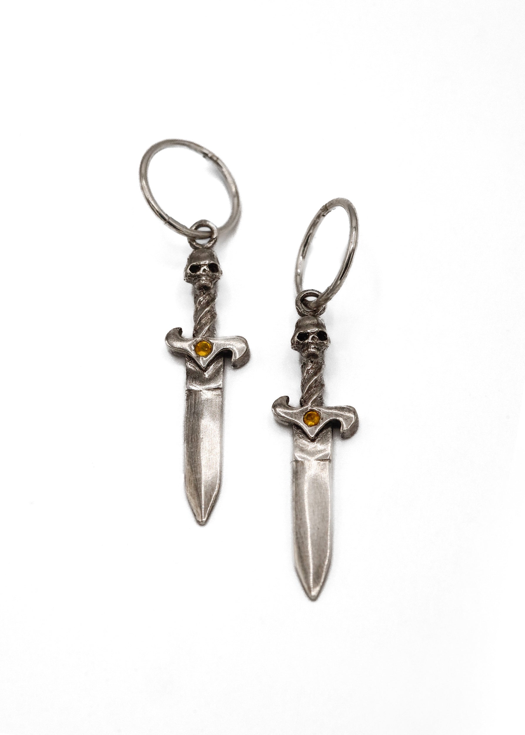 Nick Rule Skull Dagger Earrings- sterling silver Bizarre Bazaar