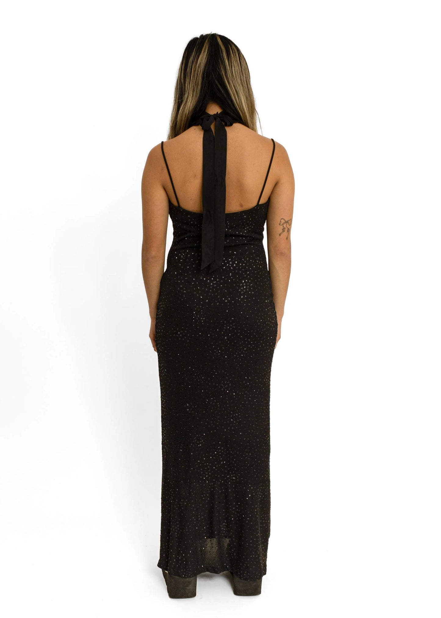 Joseph Slinky gown with glitter dot detailing