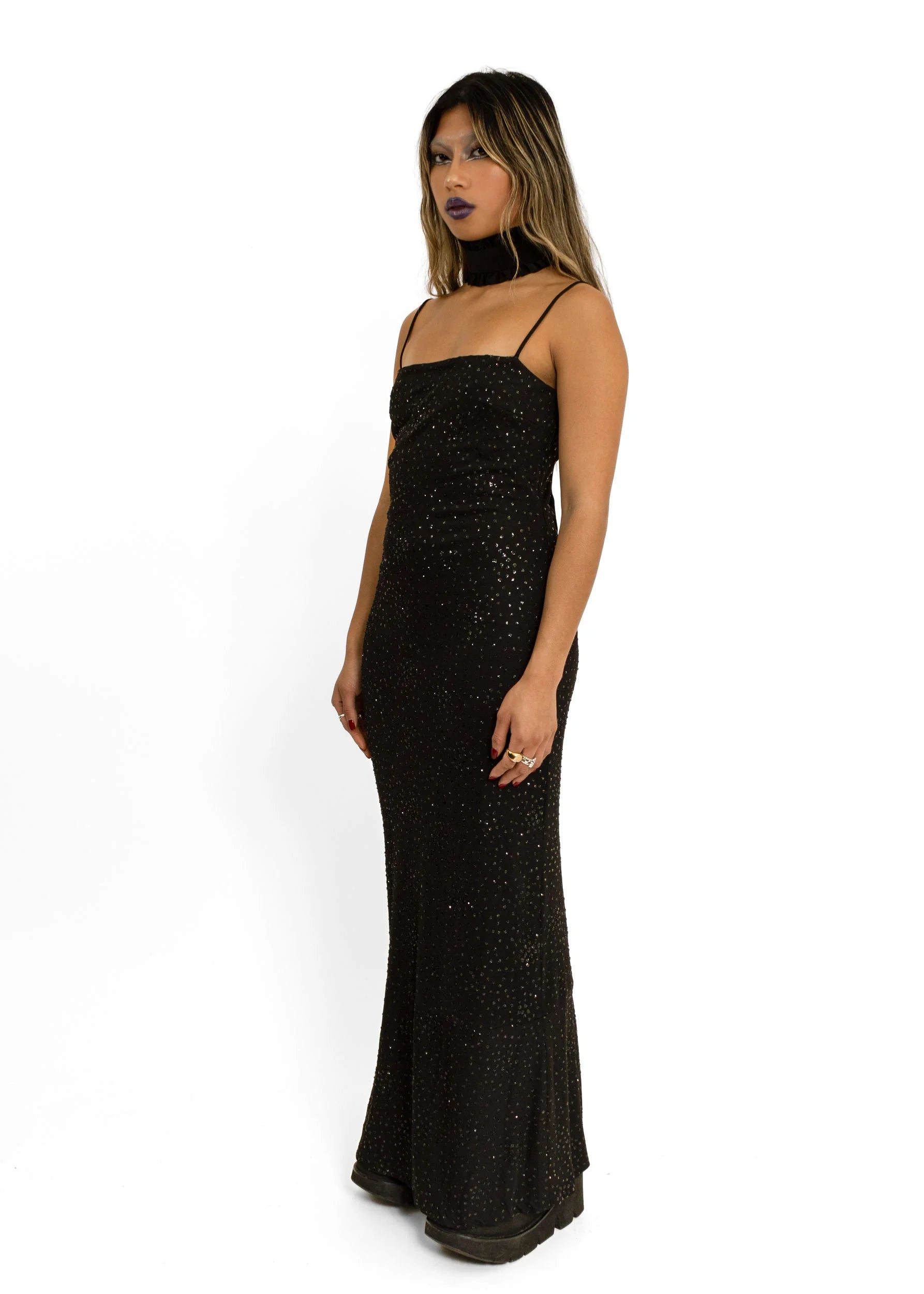 Joseph Slinky gown with glitter dot detailing