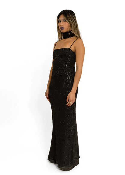 Joseph Slinky gown with glitter dot detailing