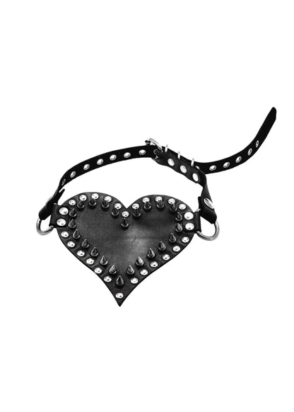 Cruel Bleeding Heart Spiked Leather Garter