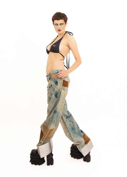 Som Seven 7 Steel plated patchwork jeans Bizarre Bazaar