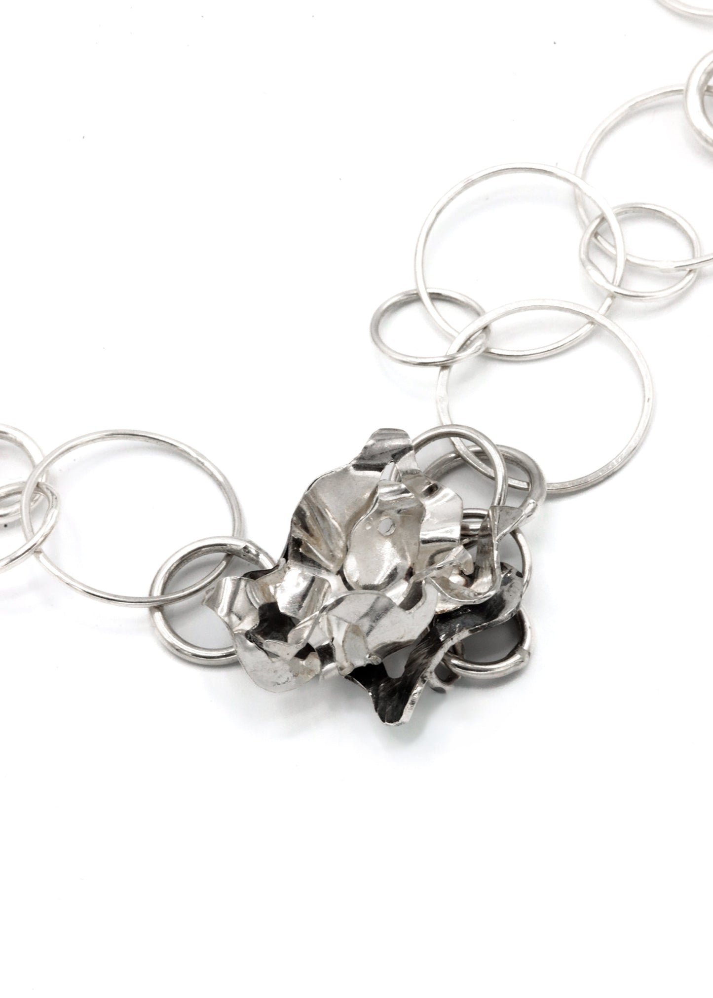 EDP Metals Handmade sterling silver waist chain with hand sculpted flowers