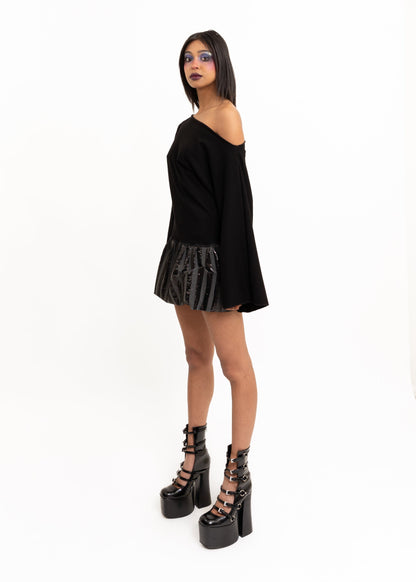 Rhoda Nunn Stripe bubble hem mini dress Bizarre Bazaar