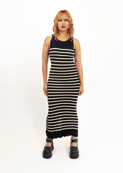 Jean Paul Gaultier Maille Femme Striped knit maxi dress