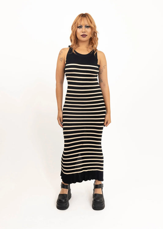 Jean Paul Gaultier Maille Femme Striped knit maxi dress