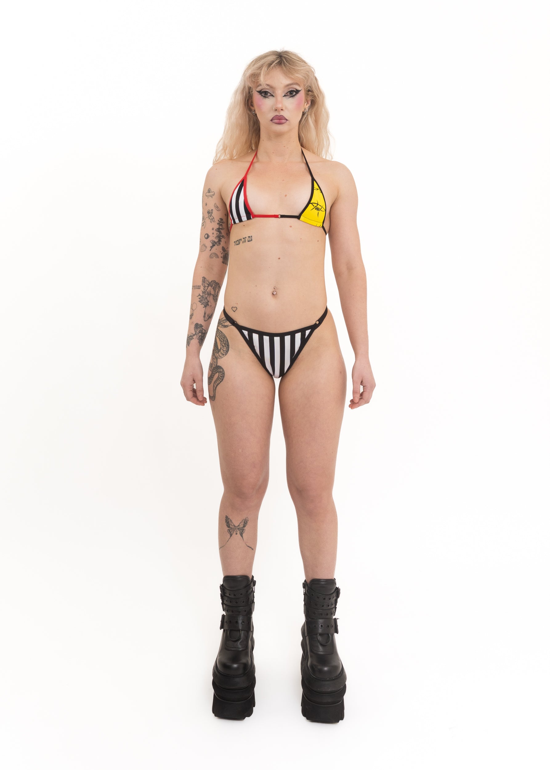 Astro Princess Striped Swim Thong Bikini Bottoms- SAMPLE Bizarre Bazaar