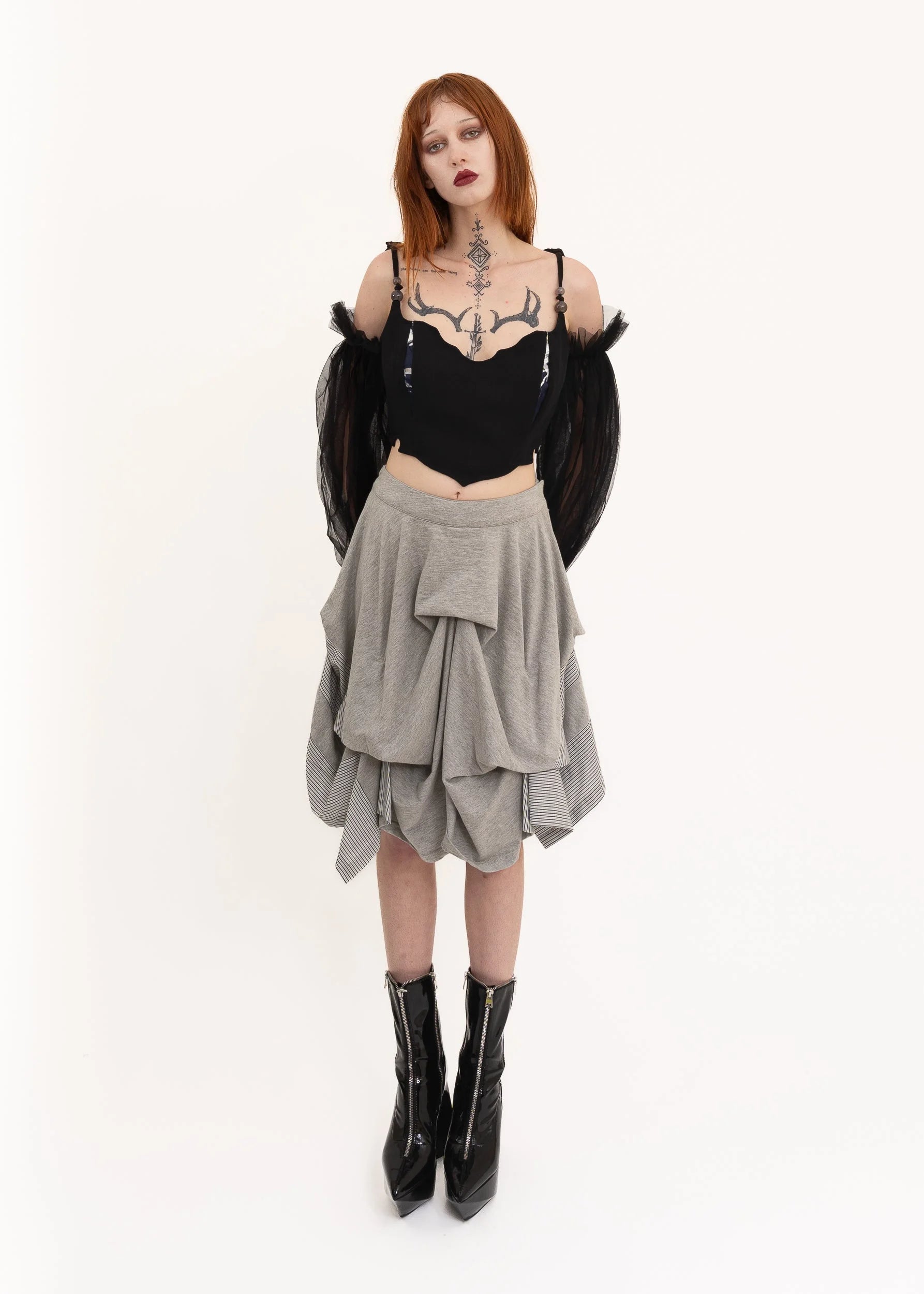 Atsuro Tayama Structured pin tuck skirt