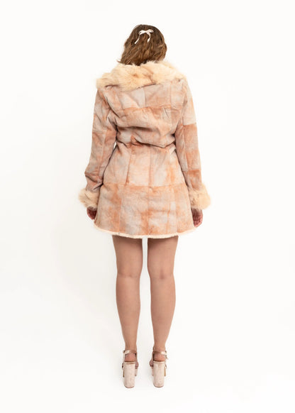 Bizarre Bazaar Suede coat with fur lining collar and cuffs