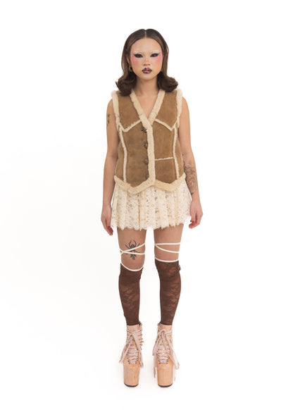 Bel Air Suede/ sheepskin shearling vest Bizarre Bazaar