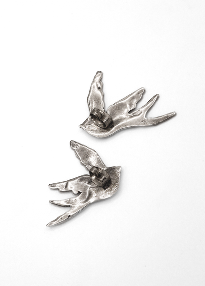 Nick Rule Sterling silver swallow stud earrings Bizarre Bazaar