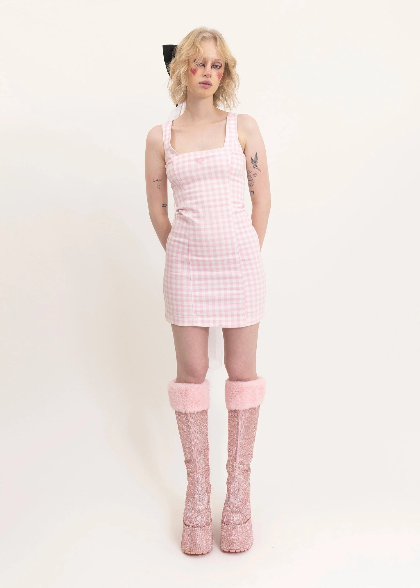 Lazy Oaf Sweetheart gingham mini dress