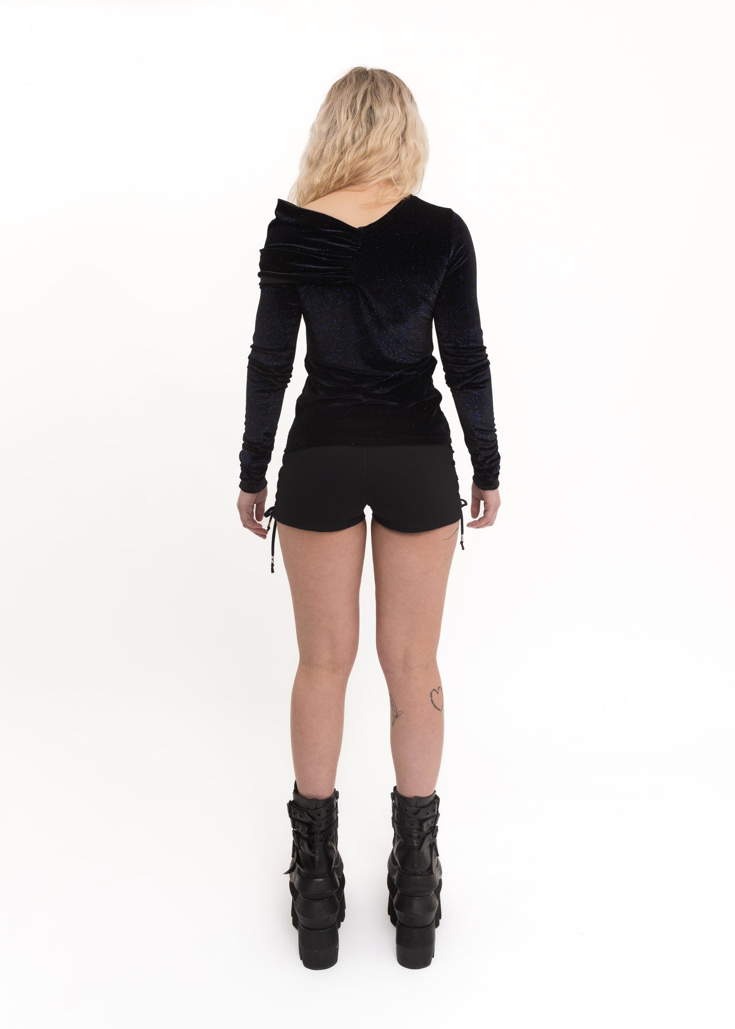 Synthetica off shoulder glittery velvet top *Archive*