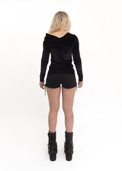 Synthetica off shoulder glittery velvet top *Archive*