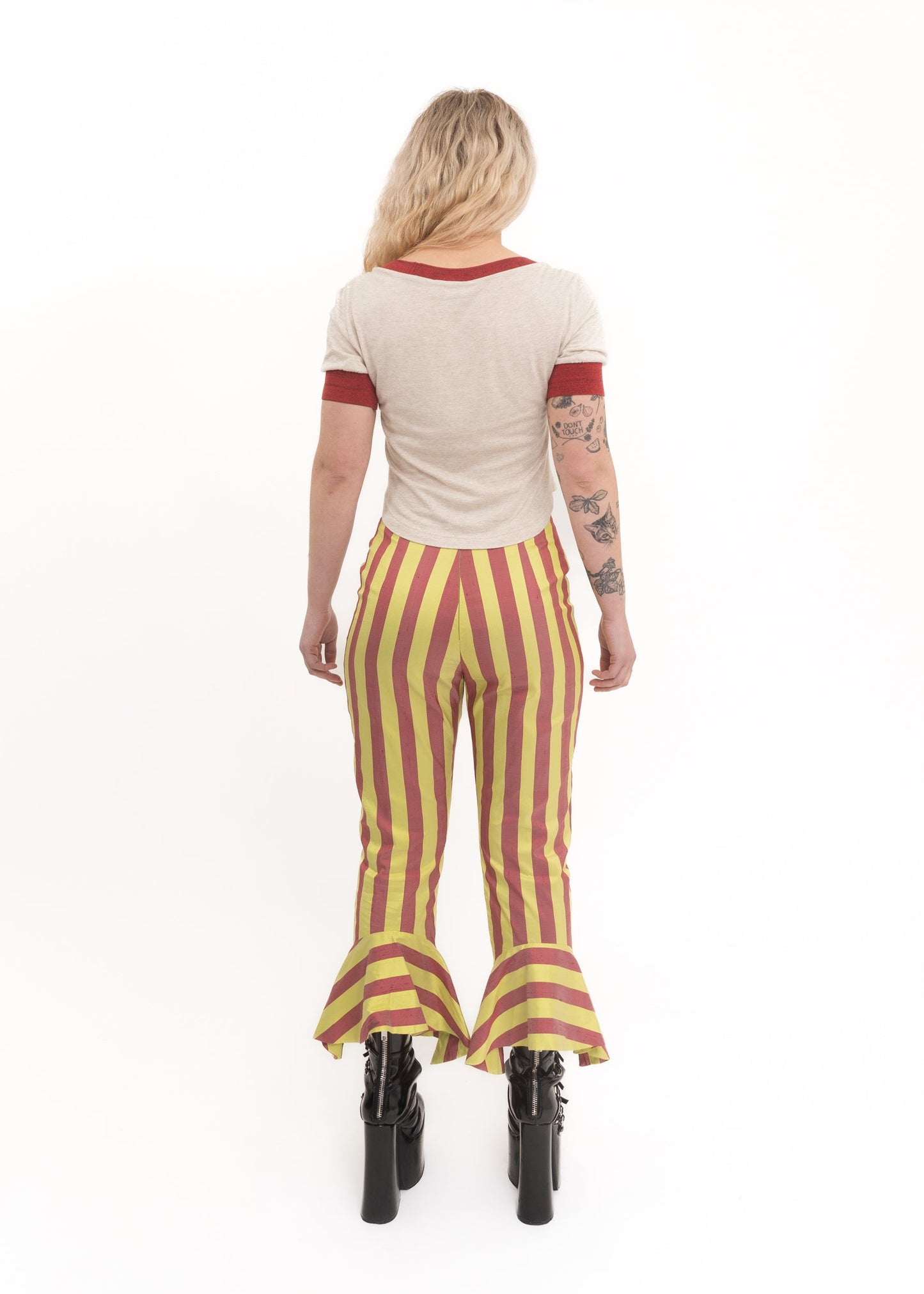 Tartan panelled corset t-shirt