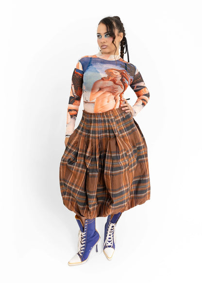 Trelise Cooper Tartan pleated bubble skirt