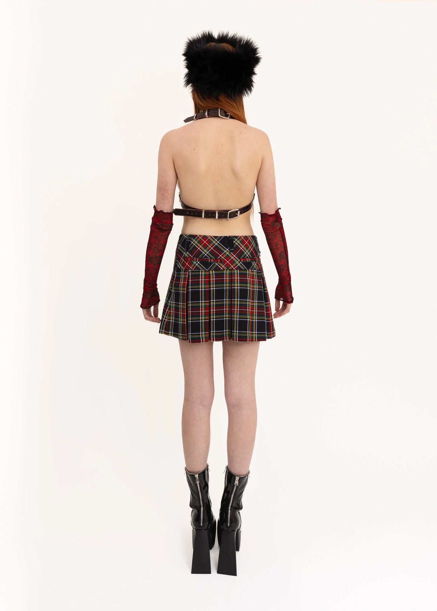 Kappa Collezione Italia Tartan pleated mini skirt