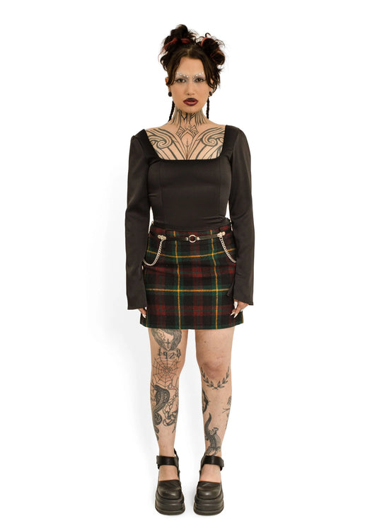 Polo Ralph Lauren Tartan wool/ alpaca blend mini skirt