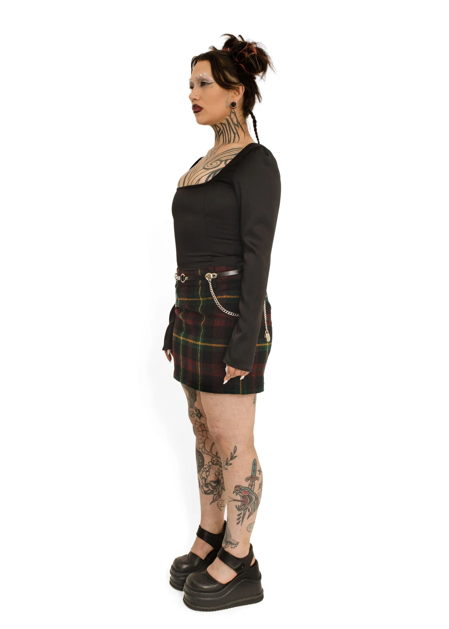 Polo Ralph Lauren Tartan wool/ alpaca blend mini skirt