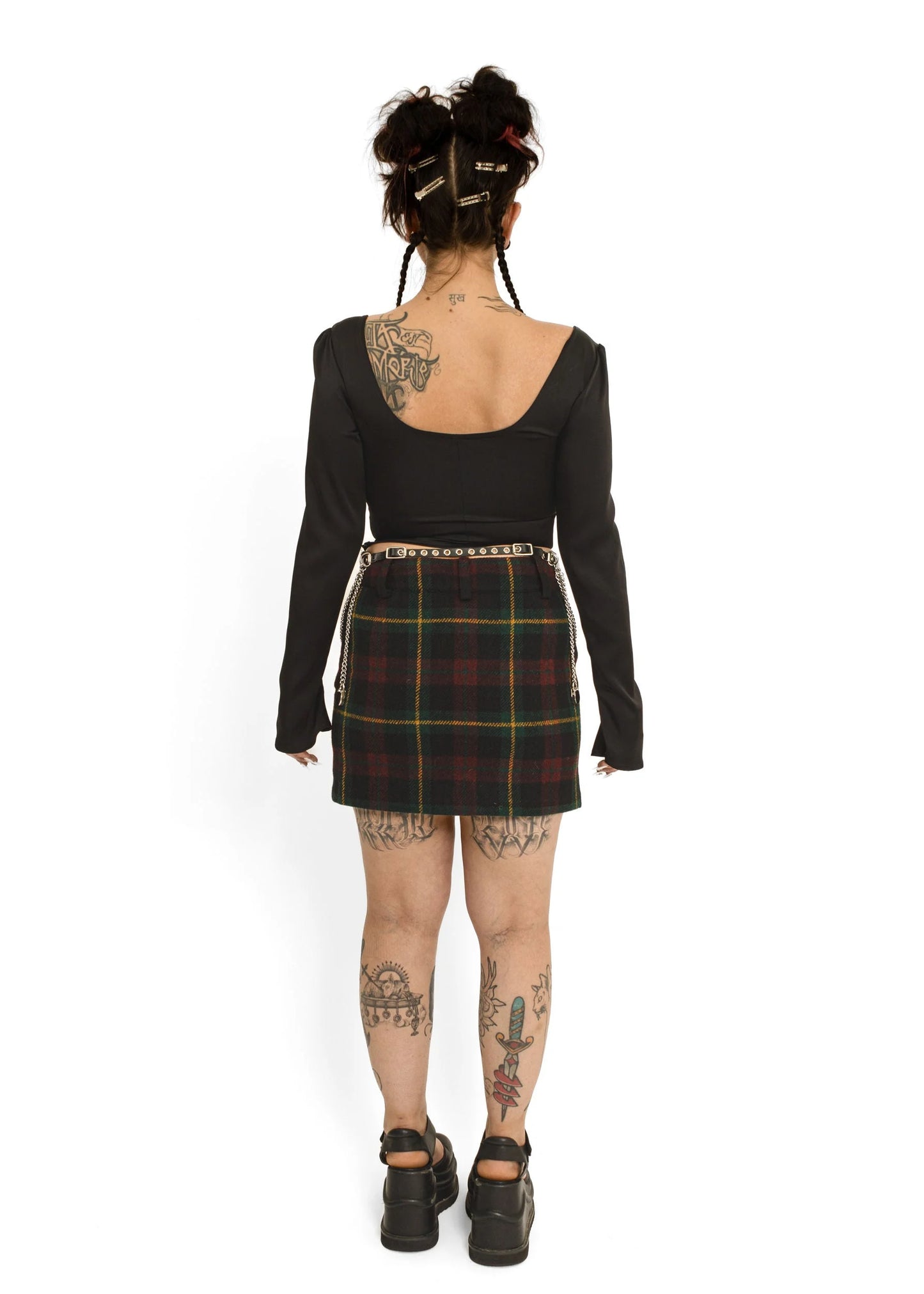 Polo Ralph Lauren Tartan wool/ alpaca blend mini skirt