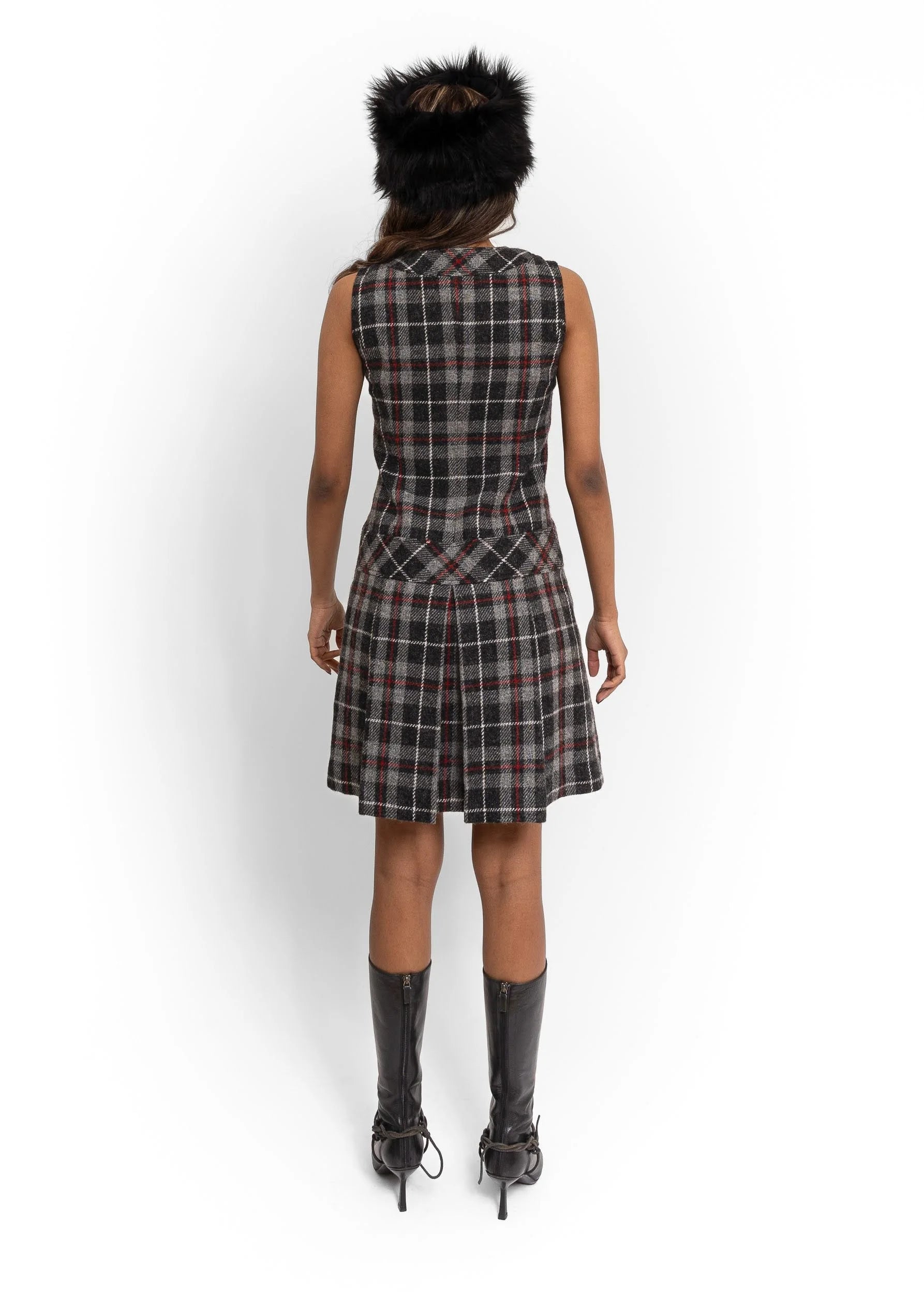 Teenie Weenie Tartan Wool Mini Dress