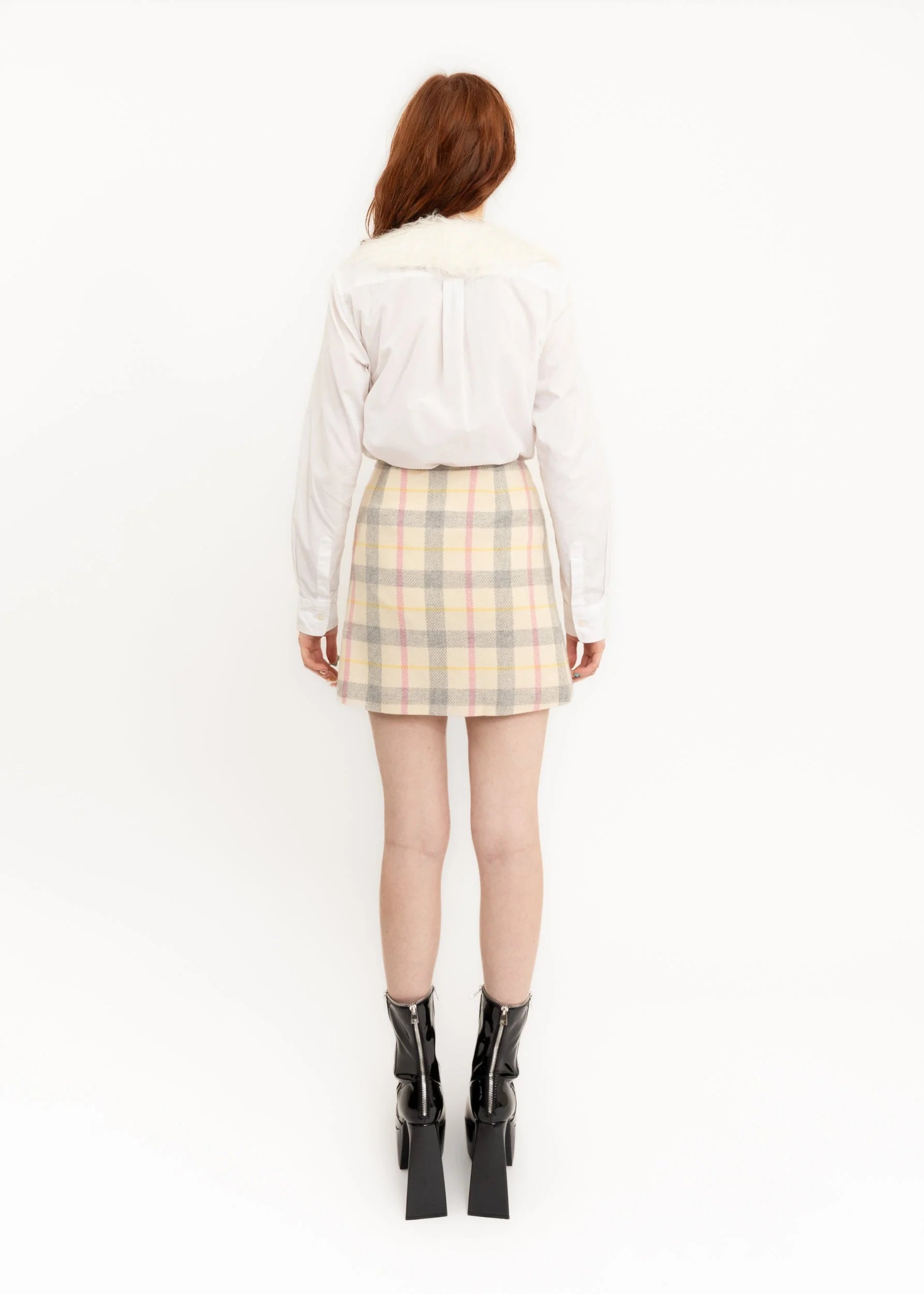 Courrèges 21 Tartan wool mini skirt
