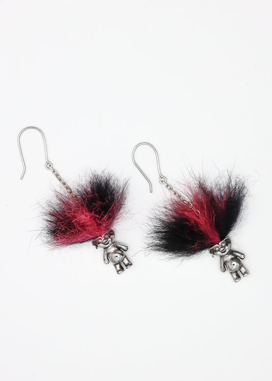 Screaming Jewellery Troll earrings- pink/ black Bizarre Bazaar