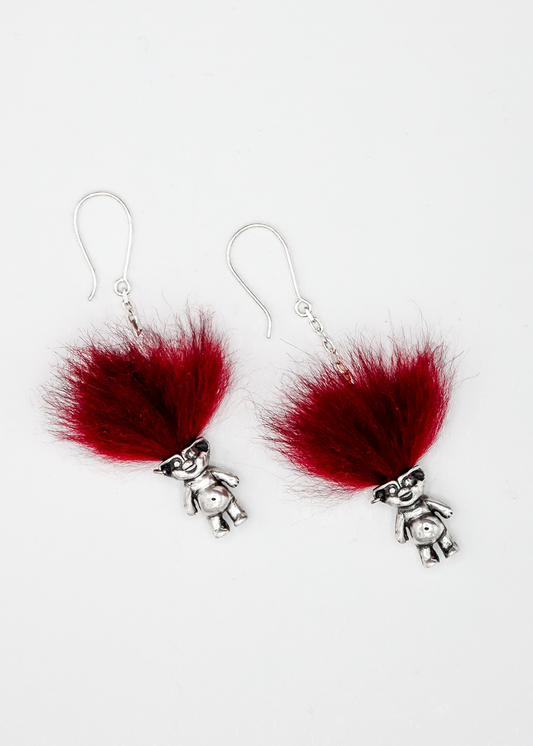 Screaming Jewellery Troll earrings- red Bizarre Bazaar