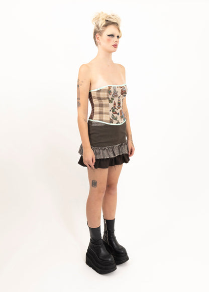 Morgan De Toi Tweed ruffle mini skirt