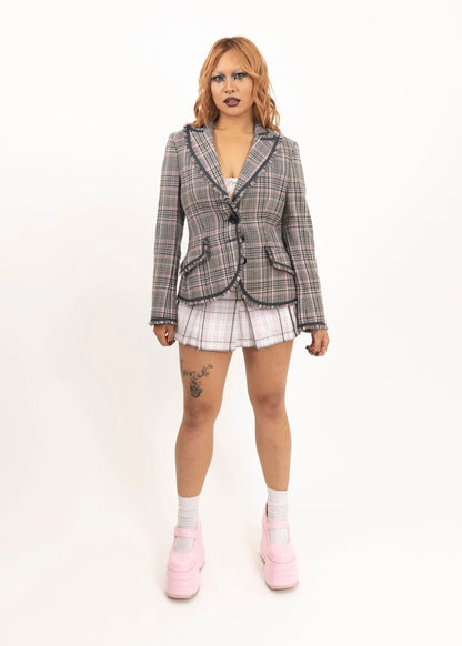 Moschino Cheap & Chic Tweed tartan wool blazer