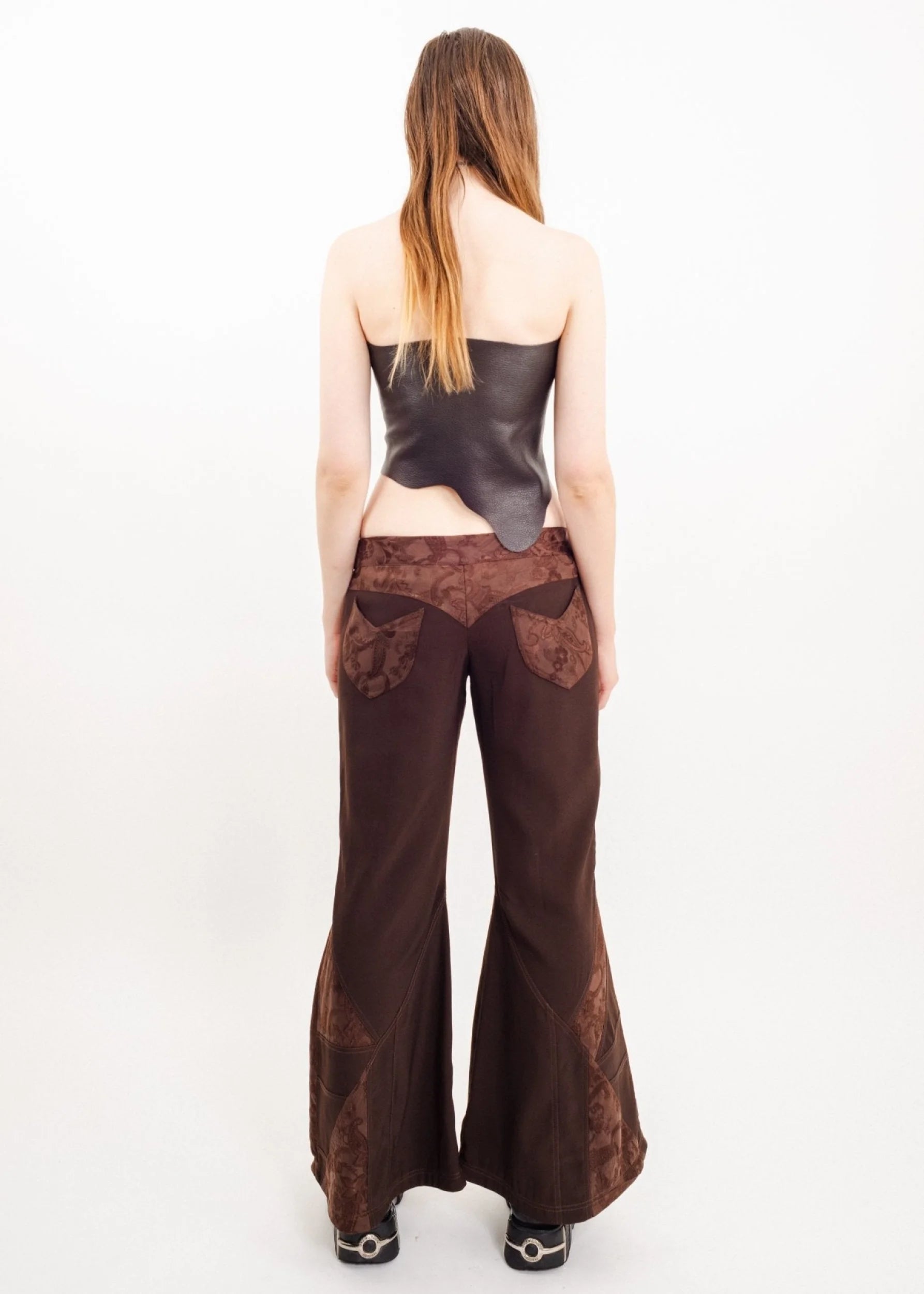 Banshee Ultra Flared Pants- Brown Brocade