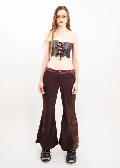 Banshee Ultra Flared Pants- Brown Brocade