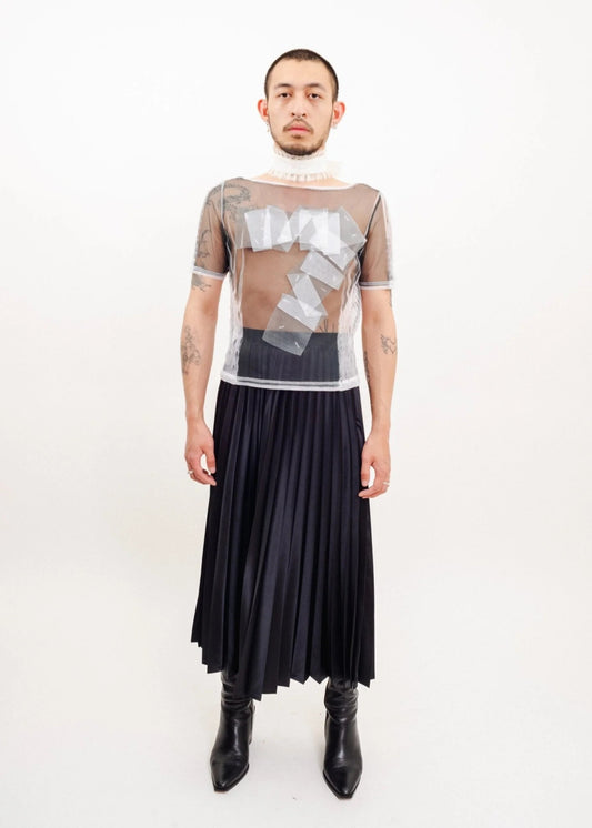 Hiroko Koshino Tricot Layered mesh top