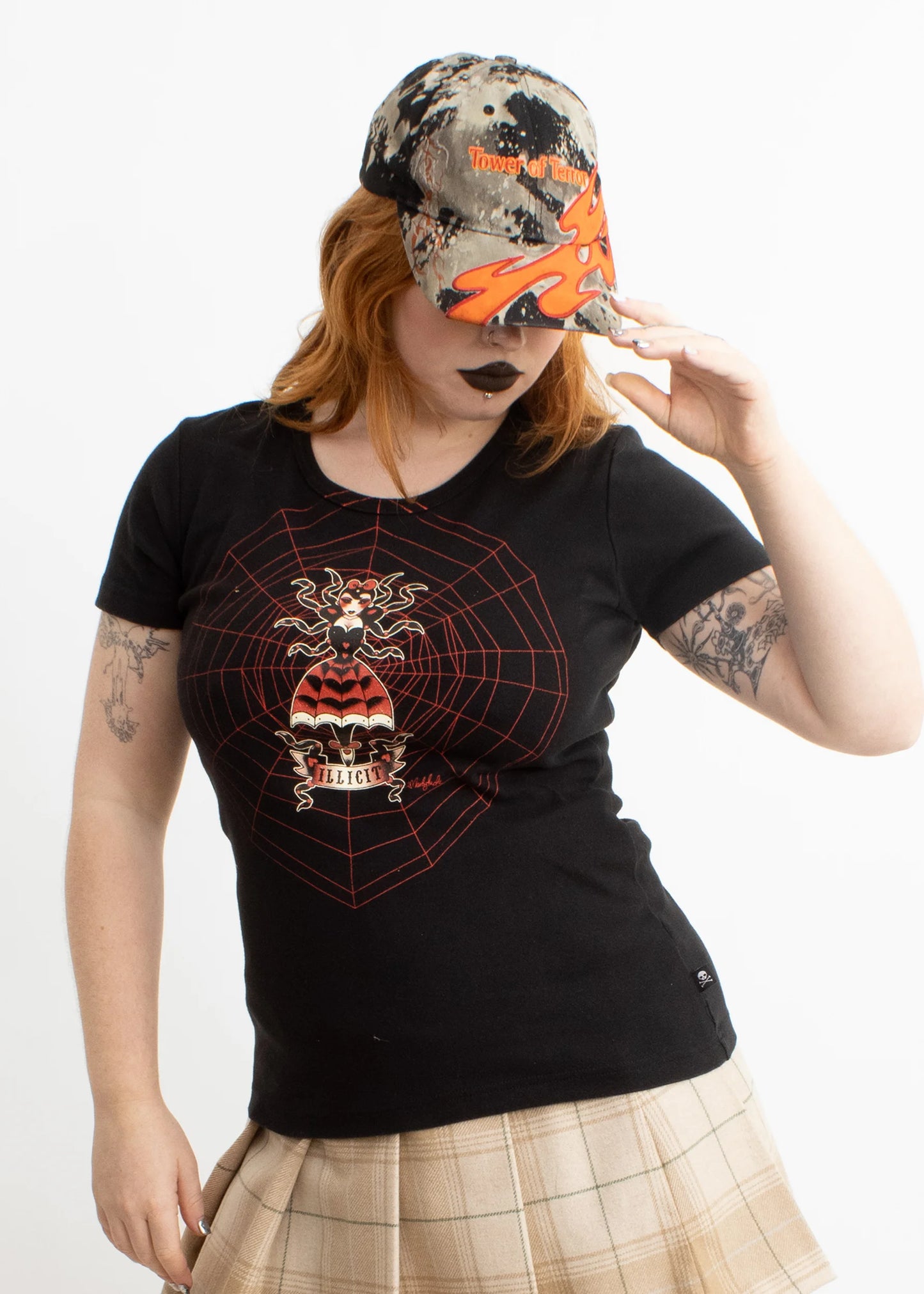 Illicit Vampire/ Spider Spooky Babe Graphic Tee