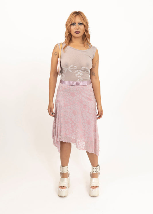Blumarine Velvet burnout floral skirt