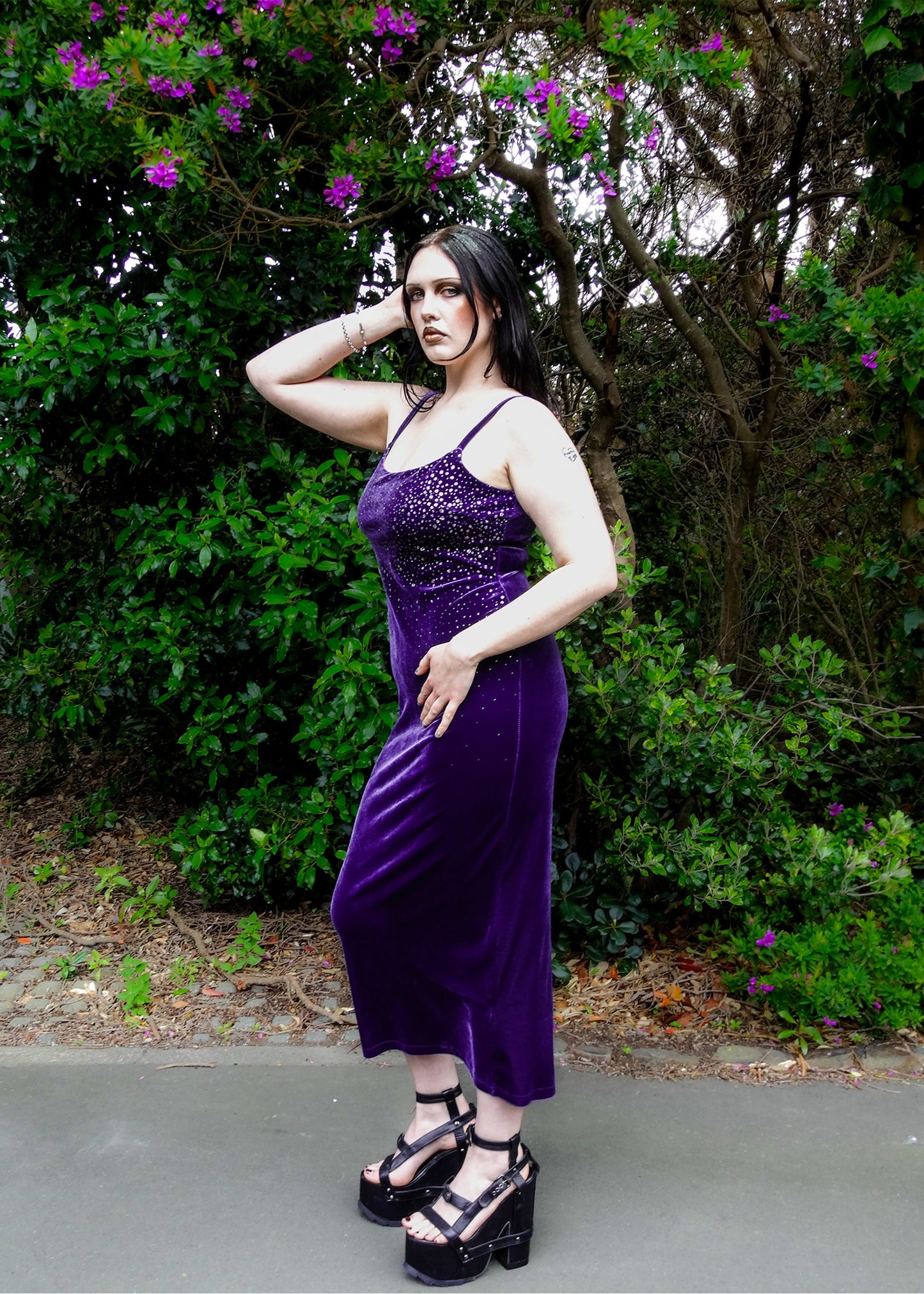 American vintage velvet evening dress Bizarre Bazaar
