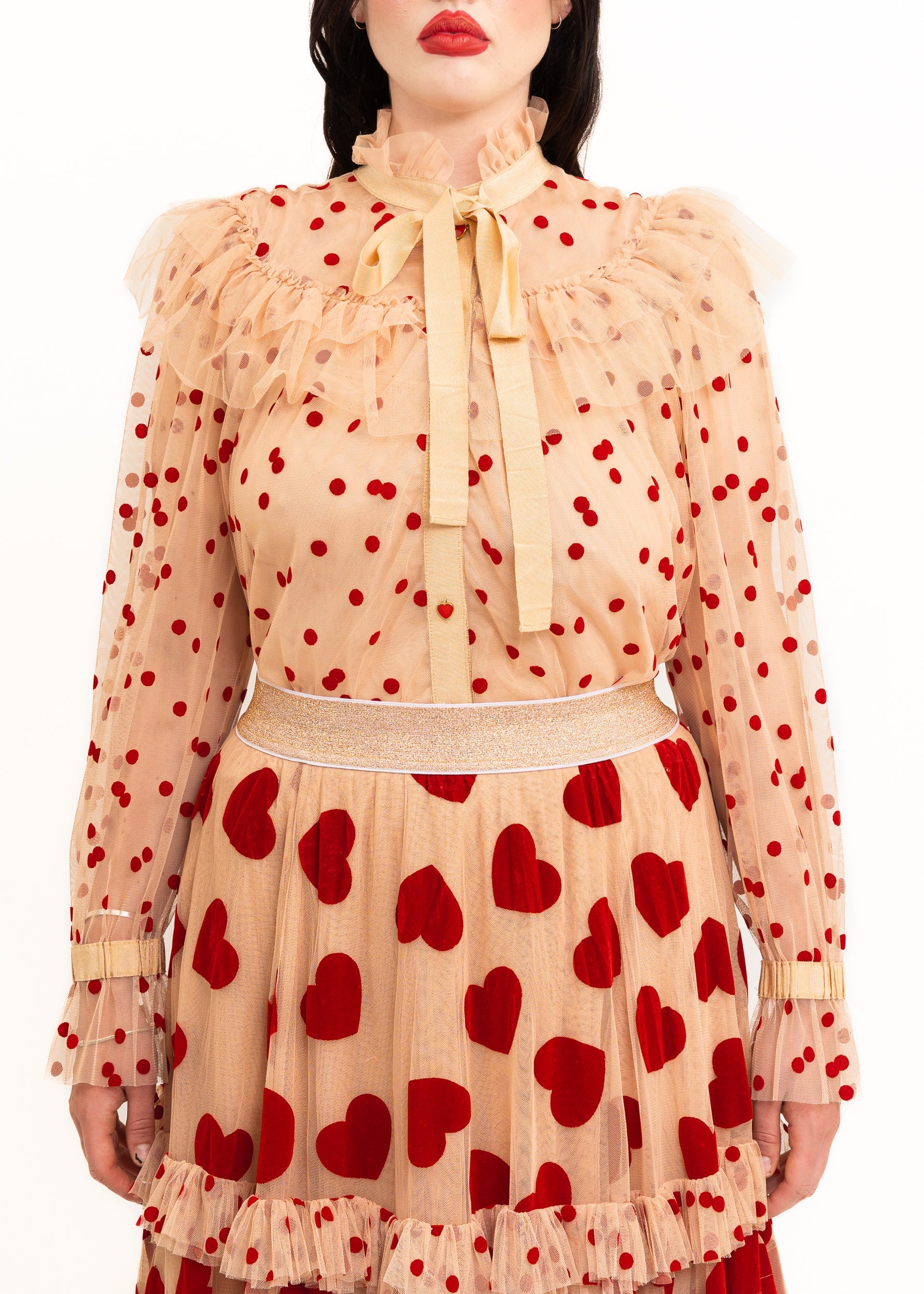Trelise Cooper Velvet flocked tulle skirt and blouse co-ordinating set Bizarre Bazaar