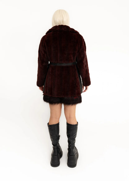 Cordera Vintage leather and faux fur coat