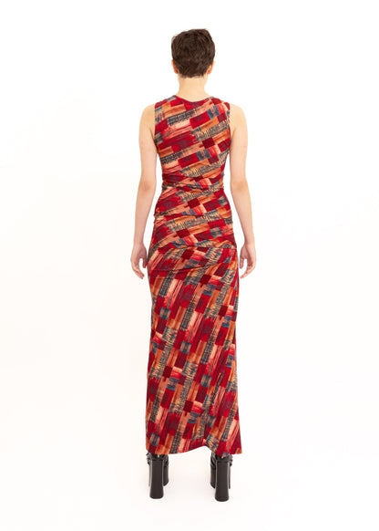 Daf Nimkovsky Wabi Dress- red tartan Bizarre Bazaar