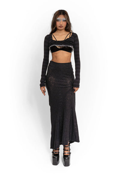 Daf Nimkovsky Wabi maxi skirt- black lace