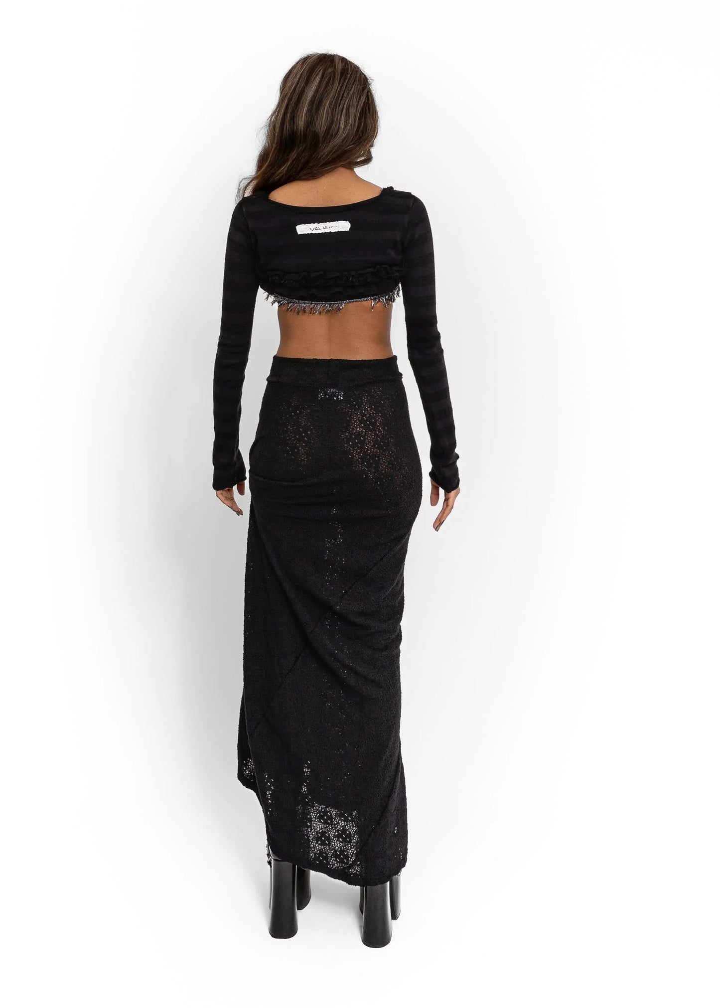 Daf Nimkovsky Wabi maxi skirt- black lace