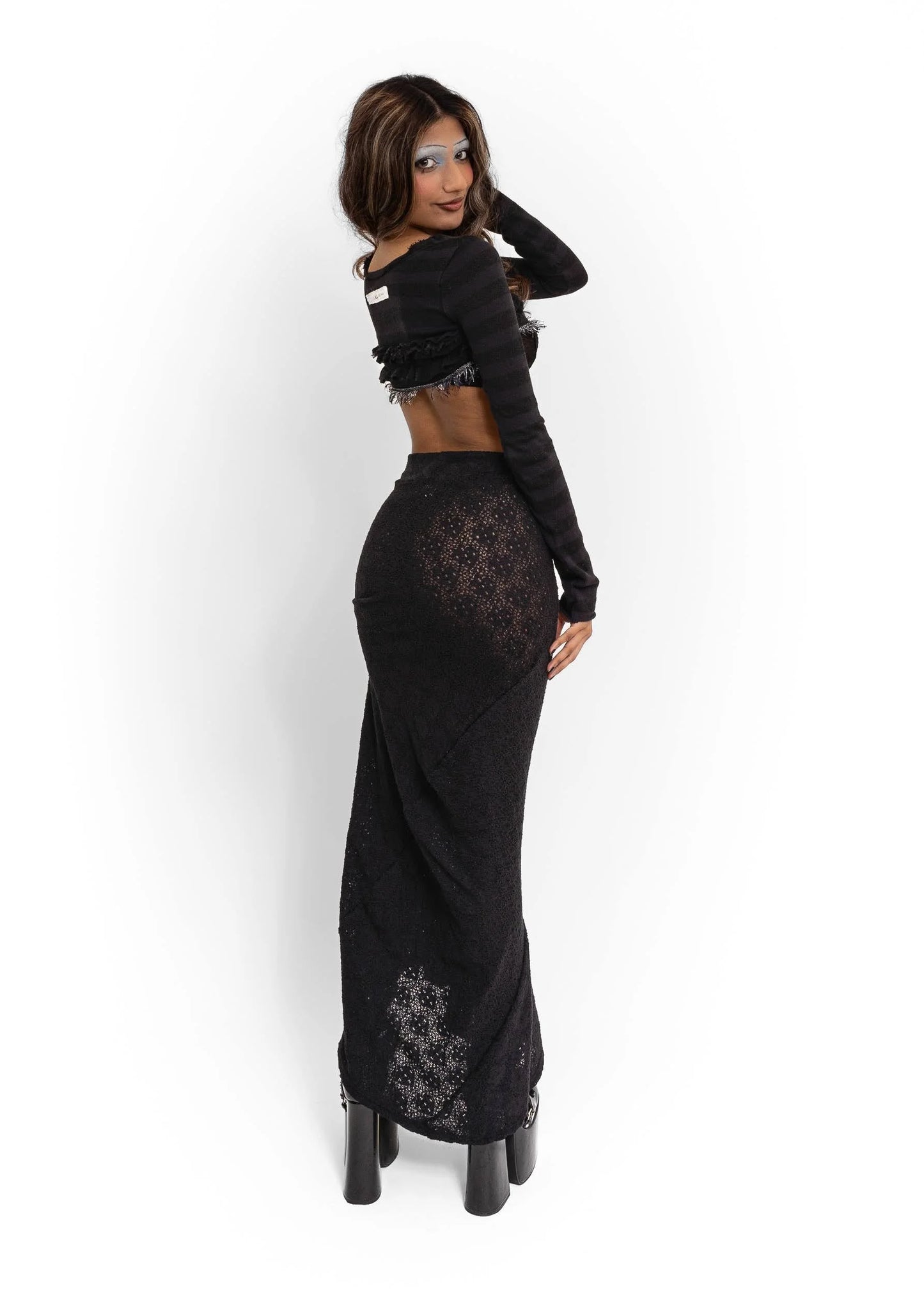 Daf Nimkovsky Wabi maxi skirt- black lace