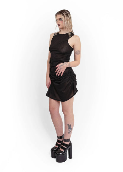 Daf Nimkovsky Wabi mini dress- black glitter