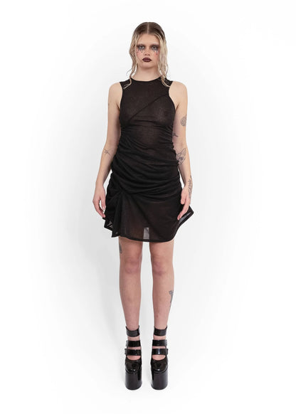 Daf Nimkovsky Wabi mini dress- black glitter